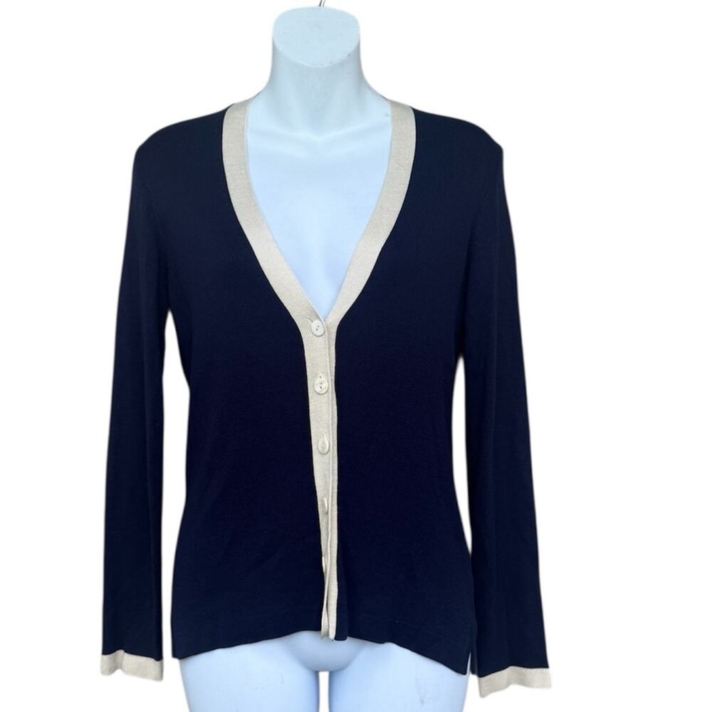Blunauta Elegant Navy and Cream Women's Cardigan